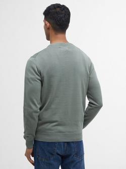 Barbour Pima Cotton Crew Neck Jumper - view 2, Agave Green