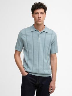 Barbour Wellburn Cotton Knitted Polo Shirt, Slate, Slate