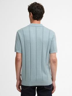Barbour Wellburn Cotton Knitted Polo Shirt, Slate - view 2, Slate