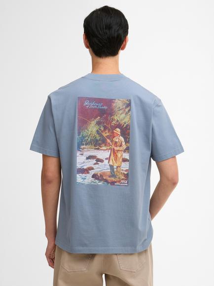 Barbour Cotton Oversized Short Sleeve 1956 Graphic T-Shirt, Washed Blue - view 2, Washed Blue