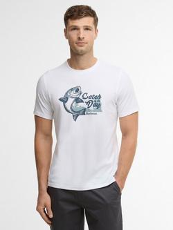 Barbour Cotton Regular Fit Short Sleeve Fairlight Graphic T-Shirt, White, White