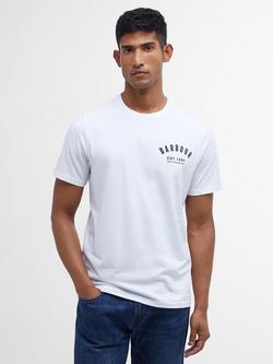 Barbour Cotton Regular Fit Short Sleeve Preppy Logo T-Shirt, White, White