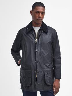 Barbour Beaufort Waxed Cotton Jacket, Black, Black