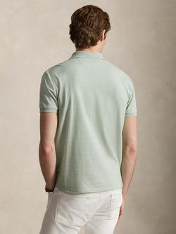Polo Ralph Lauren Cotton Blend Custom Slim Fit Glenplaid Mesh Polo Shirt, Small Glen Light Gre - view 2, Small Glen Light Gre