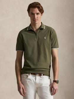 Polo Ralph Lauren Cotton Custom Slim Fit Short Sleeve Polo Shirt, Cruise Olive