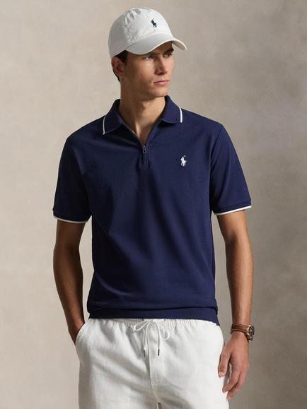 Polo Ralph Lauren Cotton Custom Slim Fit Short Sleeve Polo Shirt, Newport Navy
