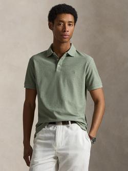 Polo Ralph Lauren Cotton Custom Slim Fit Short Sleeve Polo Shirt, Greenery Heather, Greenery Heather
