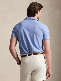 Polo Ralph Lauren Cotton Custom Slim Fit Short Sleeve Polo Shirt, Isle Heather - view 2, Isle Heather