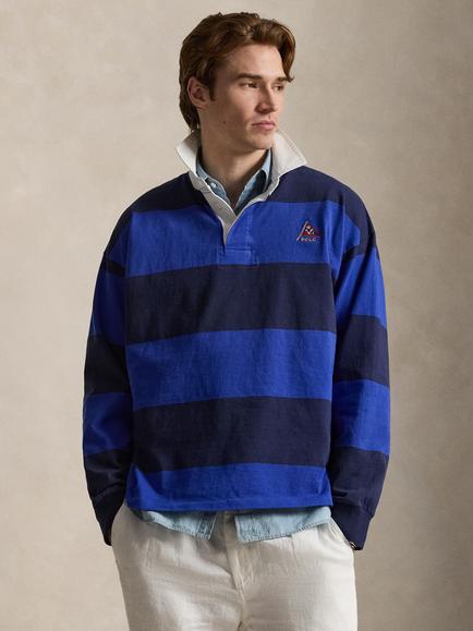 Polo Ralph Lauren Big Fit Striped Cotton Rugby Shirt, Cruise Royal/New Navy, Cruise Royal/New Nvy