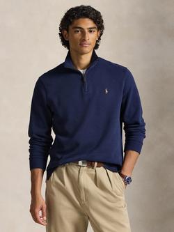 Polo Ralph Lauren Estate Rib Cotton Quarter-Zip Sweatshirt, Cruise Navy, Cruise Navy