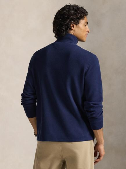Polo Ralph Lauren Estate Rib Cotton Quarter-Zip Sweatshirt, Cruise Navy - view 2, Cruise Navy
