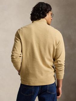 Polo Ralph Lauren Estate Rib Cotton Quarter-Zip Sweatshirt, Cafe Tan Heather - view 2, Cafe Tan Heather