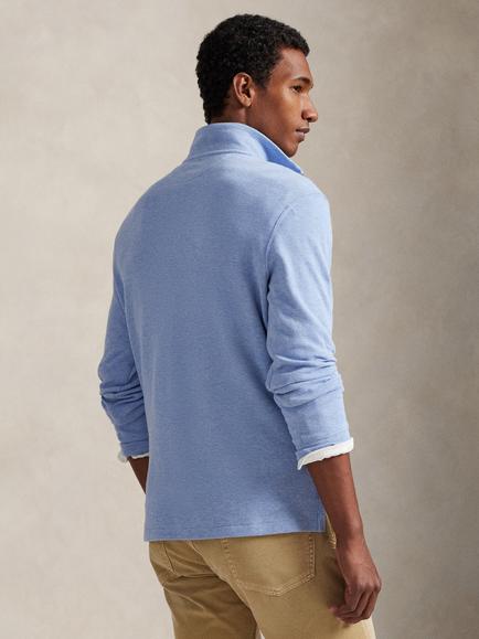 Polo Ralph Lauren Estate Rib Cotton Quarter-Zip Sweatshirt, Isle Heather - view 2, Isle Heather