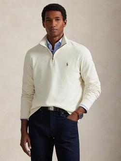 Polo Ralph Lauren Estate Rib Cotton Quarter-Zip Sweatshirt, Parchment Cream, Parchment Cream