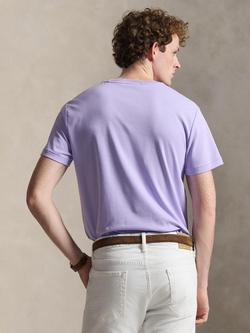 Polo Ralph Lauren Pima Cotton Custom Slim Fit Luxe Interlock Short Sleeve T-Shirt, Powder Purple - view 2, Powder Purple