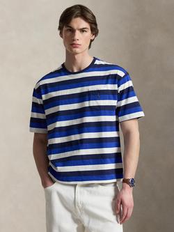 Ralph Lauren Crew Neck Stripe Cotton T-Shirt, Newport Navy Multi, Newport Navy Multi