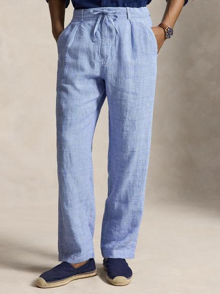 Polo Ralph Lauren Easy Linen Trousers, Blue White