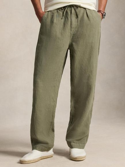 Polo Ralph Lauren Easy Lightweight Linen Trousers, Sage Green, Sage Green