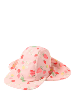 Lindex Kids' Strawberry Print UPF50 Sun Hat, Light Dusty Pink, Light Dusty Pink