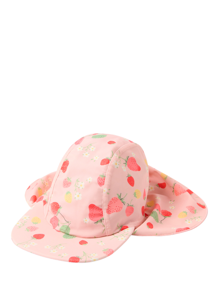 Lindex Kids' Strawberry Print UPF50 Sun Hat, Light Dusty Pink, Light Dusty Pink