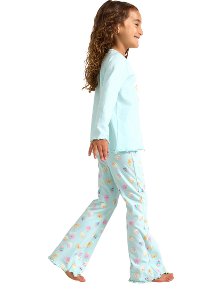 Lindex Kids' Cloud-Soft Long Pyjamas, Light Aqua - view 2, Light Aqua