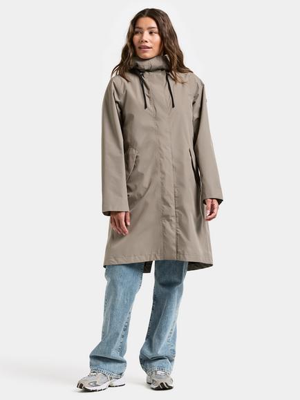 Didriksons Elina Waterproof & Windproof Shell Parka - view 2, Ash Brown