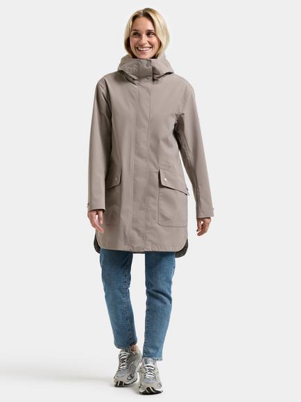Didriksons Gwen Waterproof & Windproof Shell Parka - view 2, Ash Brown