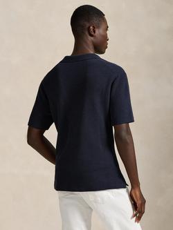 Polo Ralph Lauren Camp Collar Knit Cardigan, Navy Heather - view 2, Navy Hthr
