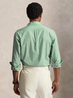 Polo Ralph Lauren Button Down Stripe Cotton Shirt, Faded Mint - view 2, Faded Mint