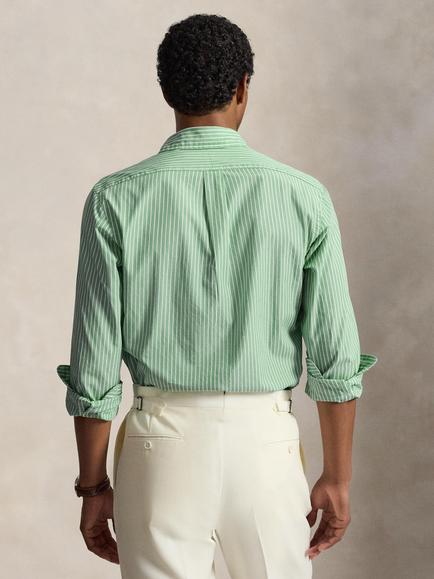 Polo Ralph Lauren Button Down Stripe Cotton Shirt, Faded Mint - view 2, Faded Mint