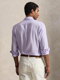 Ralph Lauren Broadcloth Striped Shirt, Powder Purple - view 2, Powder Purple