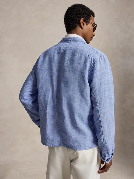 Ralph Lauren Glen Linen Jacket, 7273 Blue White - view 2, 7273 Blue White