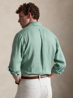 Polo Ralph Lauren Linen Custom Slim Fit Shirt, Faded Mint - view 2, Faded Mint