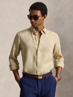 Ralph Lauren Linen Long Sleeve Shirt, Dune Tan, Dune Tan