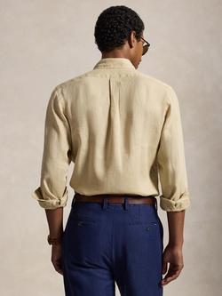 Ralph Lauren Linen Long Sleeve Shirt, Dune Tan - view 2, Dune Tan