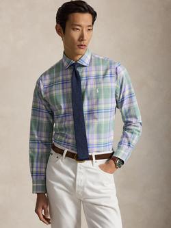 Polo Ralph Lauren Cotton Regular Fit Check Oxford Shirt, Faded Mint Lvndr Mul, Faded Mint Lvndr Mul