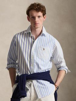 Polo Ralph Lauren Cotton Classic Fit Stripe Patchwork Shirt, 7274 Nautical Funsht, 7274 Nautical Funsht