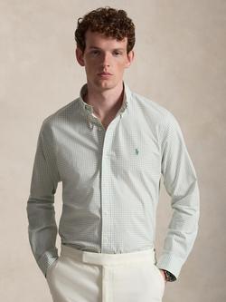 Polo Ralph Lauren Cotton Rich Custom Slim Fit Gingham Poplin Shirt, 7284b Faded Mint, 7284b Faded Mint
