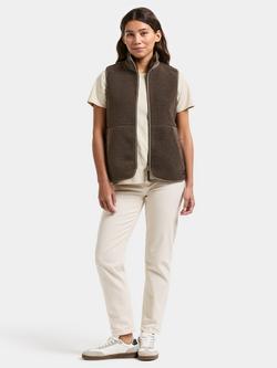 Didriksons Siv Teddy Gilet - view 2, Dark Mocha