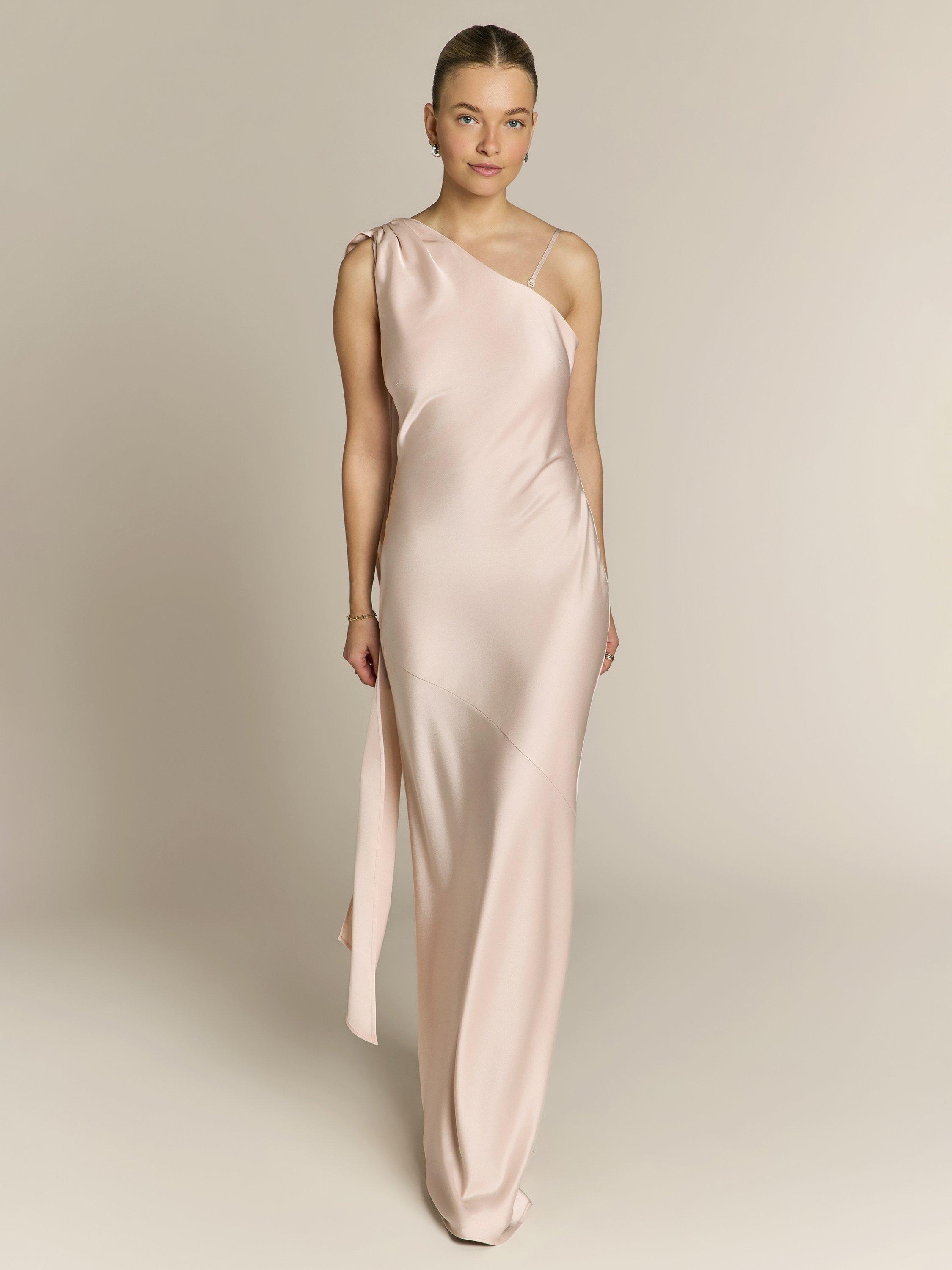 princess polly baby blue dress Rewritten Raye One Shoulder Satin Bridesmaid Dress
