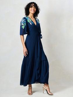 Hope & Ivy The Sadie Embellished Floral Maxi Dress, Navy/Multi - view 2, Navy/Multi