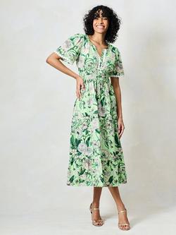 Hope & Ivy The Sylvie Floral Midi Dress, Mint/Multi - view 2, Mint/Multi