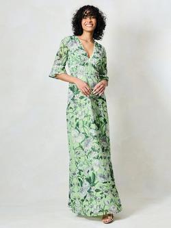 Hope & Ivy The Verde Floral Maxi Dress, Mint/Multi - view 2, Mint/Multi