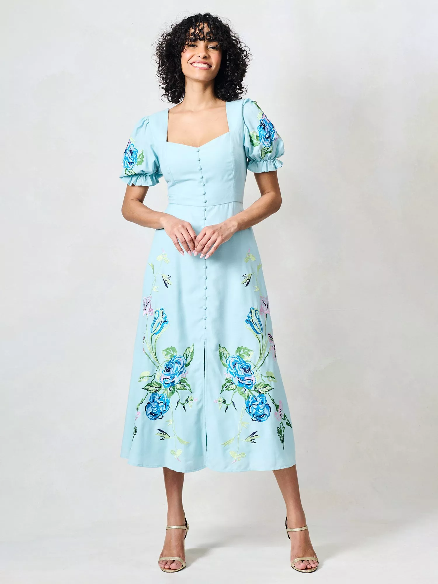 Women's Dresses - Embroidered, Evening
