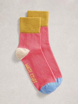 White Stuff Sparkle Ankle Socks, Pink/Multi