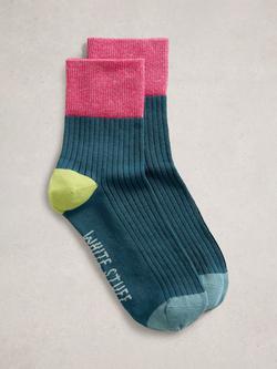 White Stuff Sparkle Ankle Socks, Teal/Multi
