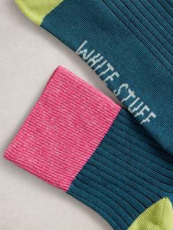 White Stuff Sparkle Ankle Socks - view 2, Teal/Multi