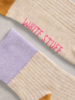 White Stuff Sparkle Ankle Socks - view 2, Cream/Multi