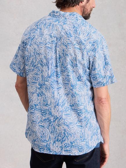 White Stuff Hayle Cotton Regular Fit Leaf Print Shirt, White/Multi - view 2, White/Multi