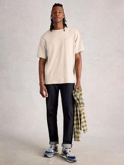 White Stuff Horsham Cotton Blend Oversized Short Sleeve Stripe T-Shirt, Grey/Multi, Grey/Multi